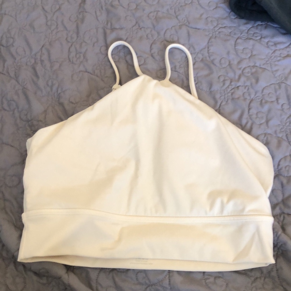 Buff Bunny Cream/Off-White Strappy Halter Sports Bra